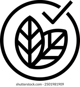 Zertifizierte Bio-Blätter, Vektorsymbol im Kreis