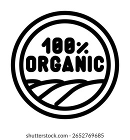 certified organic line icon vector. certified organic sign. isolated contour symbol black illustration
