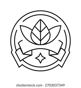 ícone de linha orgânica certificada vetor. sinal orgânico certificado. símbolo de contorno isolado ilustração preta