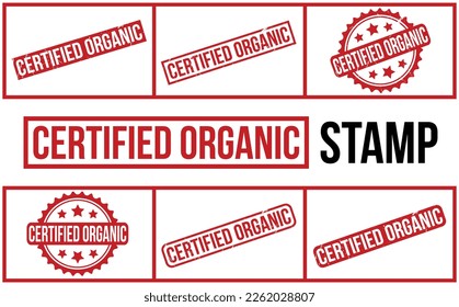 Certified Organic Rubber Stamp Set Vector
