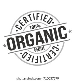 Certified Organic Stamp Design Vector Art 