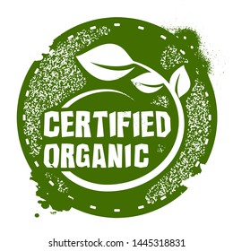 Certified Organic Stamp. Vector Illustration.