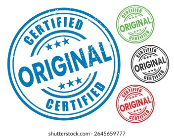 Certificado Original Grunge Stamp Authentic Product Seal Badge Coleção