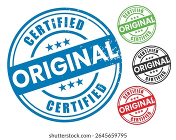 Certificado Original Grunge Stamp Authentic Product Seal Badge Coleção