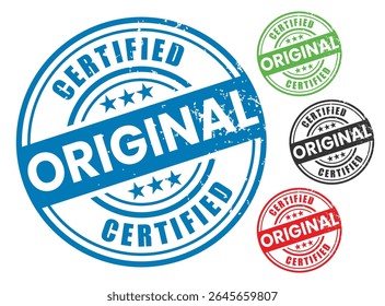 Certificado Original Grunge Stamp Authentic Product Seal Badge Coleção