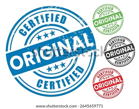 Certified Original Grunge Stamp Authentic Product Seal Badge Collection