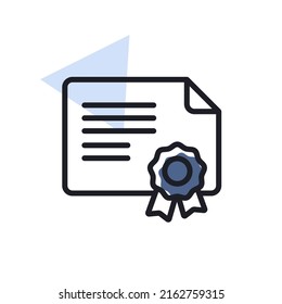 Certified outline icon. Workspace sign. Graph symbol for your web site design, logo, app, UI. Vector illustration, EPS10.