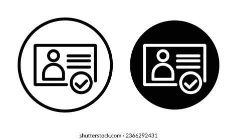 Certified person icon vector icon set in black color. Suitable for apps and website UI designs