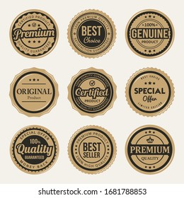 certified premium vintage badges and labels collection