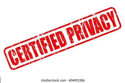 CERTIFIED PRIVACY red stamp text on white