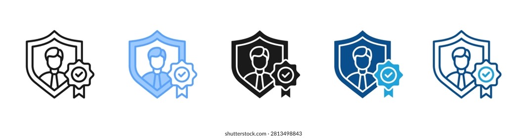 Certified Professional web icon with multiple style collection