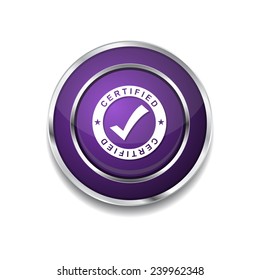 Certified Purple Vector Icon Button