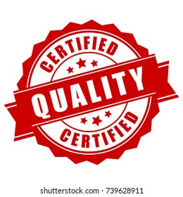 Certified quality business label on white background