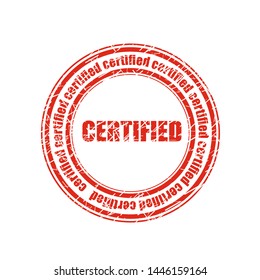 Certified red grunge rubber stamp