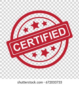 Icono de sello rojo certificado