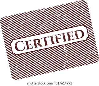 Certified rubber grunge stamp