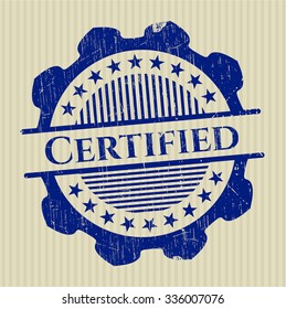 Certified rubber grunge stamp
