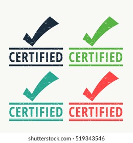 certified rubber stamp with check mark