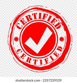 Certified rubber stamp with grunge background