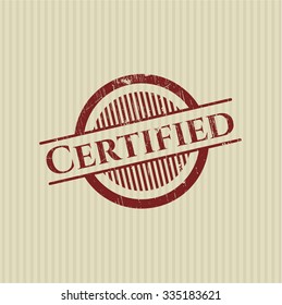 Certified rubber stamp with grunge texture