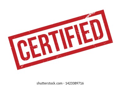 Certified rubber stamp. Red certified rubber grunge stamp vector illustration - Vector
