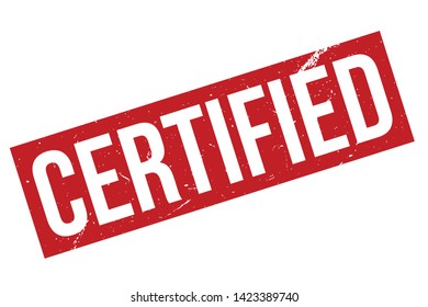 Certified rubber stamp. Red certified rubber grunge stamp vector illustration - Vector
