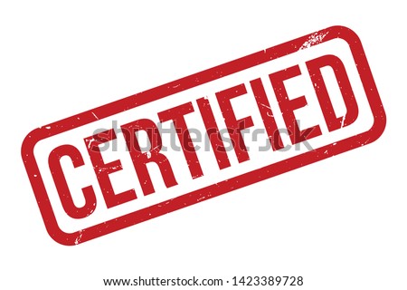 Certified rubber stamp. Red certified rubber grunge stamp vector illustration - Vector