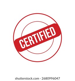 Certified Rubber Stamp. Red Certified Stamp Seal – Vector.