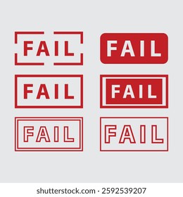 Certified rubber stamp set Grunge red black badge with certified text in frame or round Rectangular border Certification approved fail and original stamp 