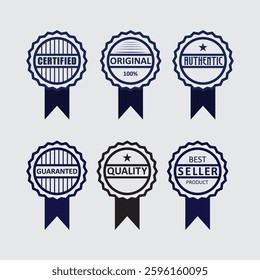 Certified rubber stamp set Grunge red black badge with certified text in frame or round Rectangular border Certification or seal icon logo design  illustration and idea