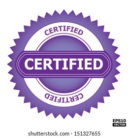 Certified rubber stamp sign.-eps10 vector