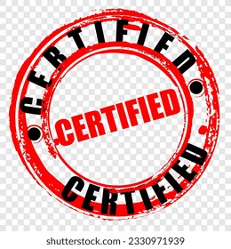 Certified, rubber stamp with text