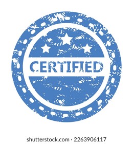 Certified rubber stamp, texture seal for approve or check quality of product. Vector of rubber seal grunge, guarantee check and quality stamp, product certified symbol illustration