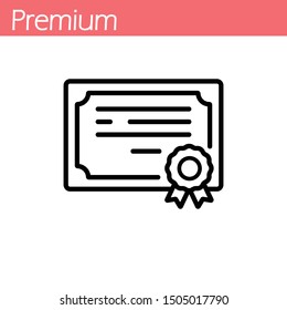 Certified Service Quality Product Best Rate Icon Symbol Outline. EPS 10, Premium.