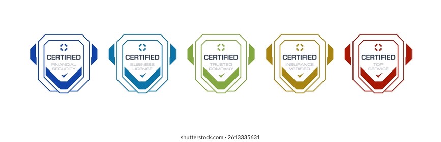 Certified Shield Badge Icon. Digital Certification Security Approval Seal Design Template.