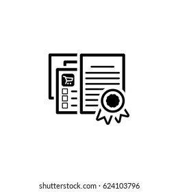 Certified Shop Icon. Flat Design. Isolated Illustration. App Symbol or UI element. Web Pages with Security Certificate.