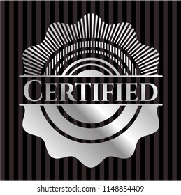 Certified silver badge or emblem