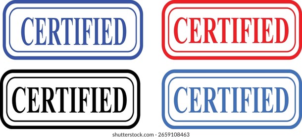Certified Stamp Badge Vector – Editable Color Labels for Official Use