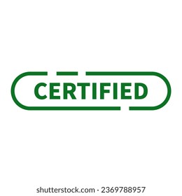 Sello Certificado En Forma De Rectángulo De Línea Verde Rodeado Para Certificación De Aprobación
