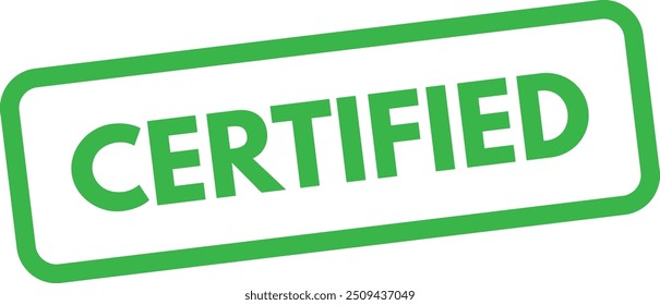 Icono de sello certificado . Sello certificado verde aislado sobre fondo blanco. Vector