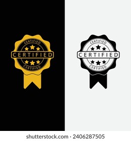 ZERTIFIZIERTES Stempelsymbol Vektorlogo-Designvorlage