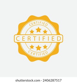 plantilla de diseño de logotipo de vectores de icono de sello CERTIFICADO