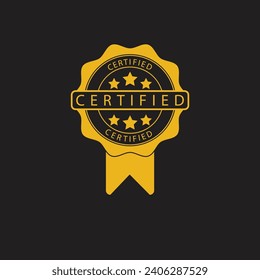 plantilla de diseño de logotipo de vectores de icono de sello CERTIFICADO