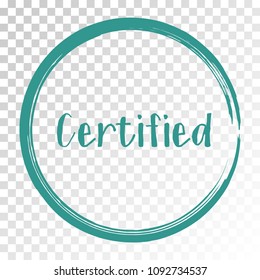 Certified Stamp Products Icon, Goods Package Label In Frame Vector Design. Certified Goods, Food Or Clothing Logo, Products Sign, Round Border, Circle Tag Label, Sticker, Stamp, Emblem.