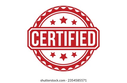 Sello de goma roja sellada en fondo blanco. Signo de sello certificado. Sello certificado.