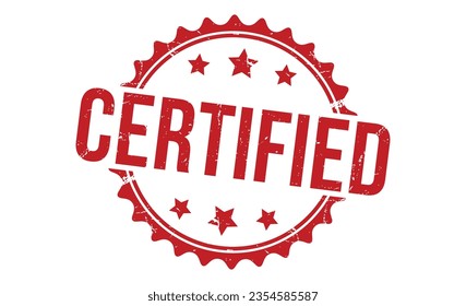 Sello de goma roja sellada en fondo blanco. Signo de sello certificado. Sello certificado.