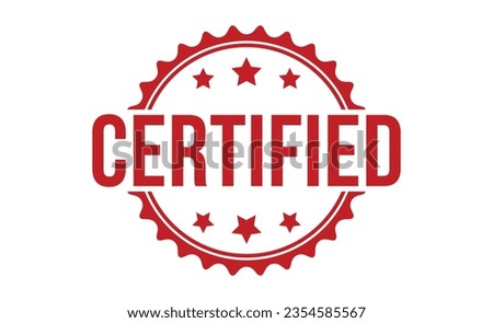 Certified stamp red rubber stamp on white background. Certified stamp sign. Certified stamp.