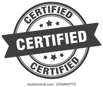 certified stamp. certified round sign. label on transparent background