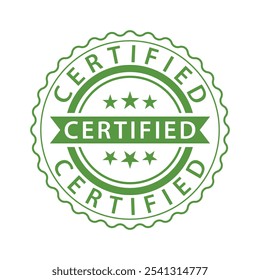 Sello certificado redondeado grunge textura Vector diseño aislado fondo blanco