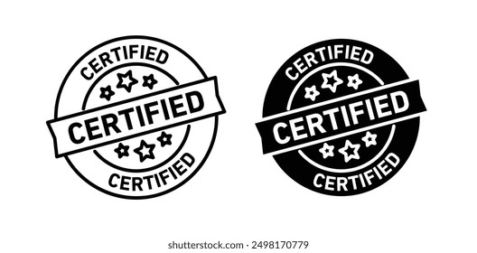 certified stamp set in black color.